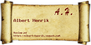 Albert Henrik névjegykártya
